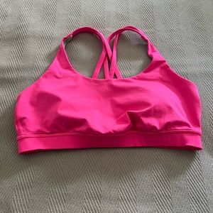 Lululemon Energy Sports Bra - Size 12 - Pink Highlighter